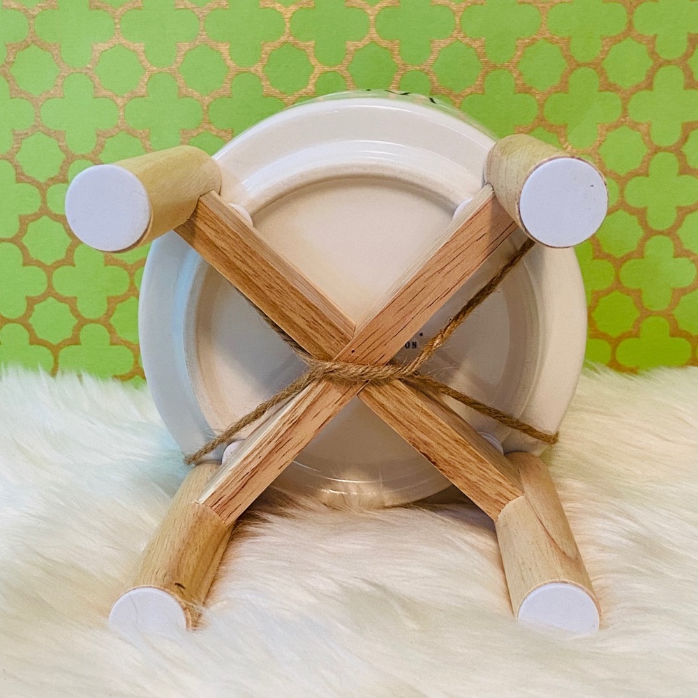 Rae Dunn PLANT Planter with Wooden Stand Mom Gift - Picture 7 of 8